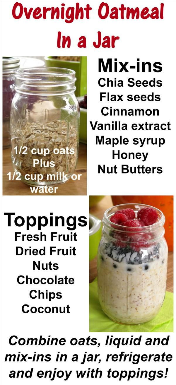 Overnight Oats Recipes Healthy
 25 best ideas about Oatmeal In A Jar on Pinterest