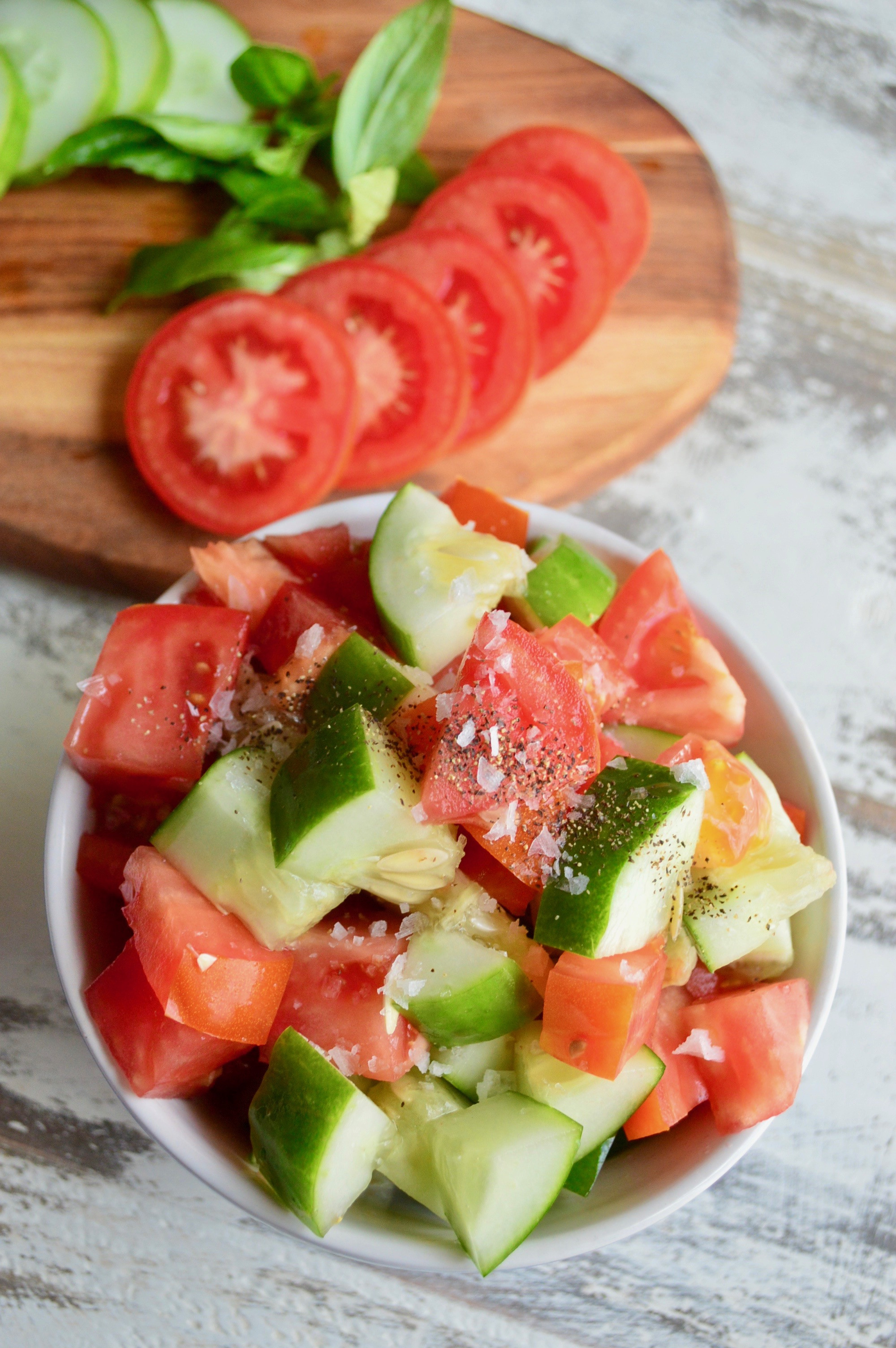 Paleo Summer Salads
 Balsamic Tomato Cucumber Salad Whole30 Paleo