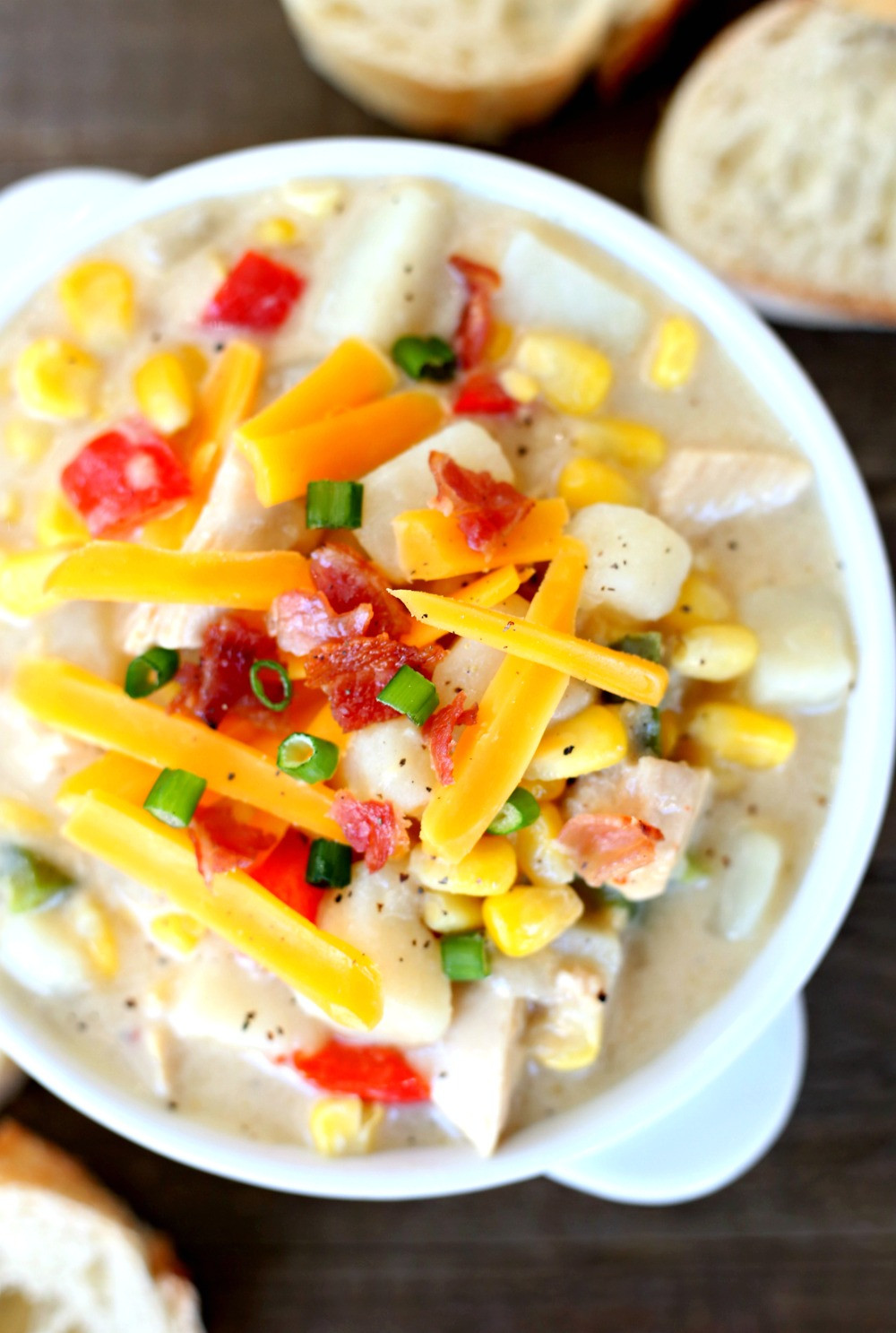 Panera Summer Corn Chowder
 Corn Chowder with Potatoes and Chicken Happy Go Lucky