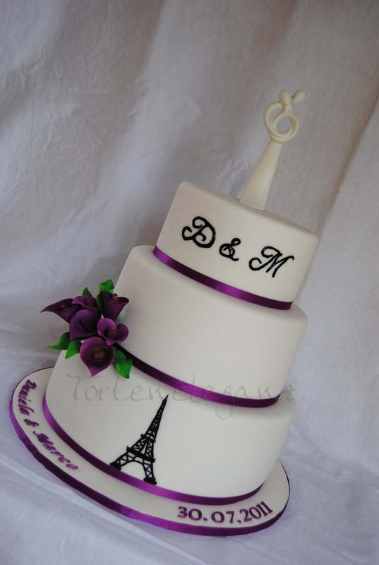 Paris Themed Wedding Cakes
 Paris Themed Calla Wedding Cake