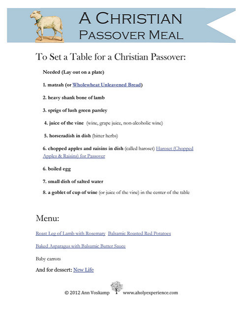 Passover Dinner Menu
 1 Way to Make Easter Everyone s Favorite Holiday Free