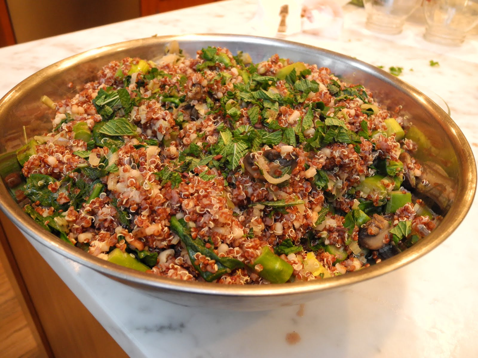 Passover Side Dishes
 MUCH ADO ABOUT STUFFING Quinoa and Spring Ve able Pilaf