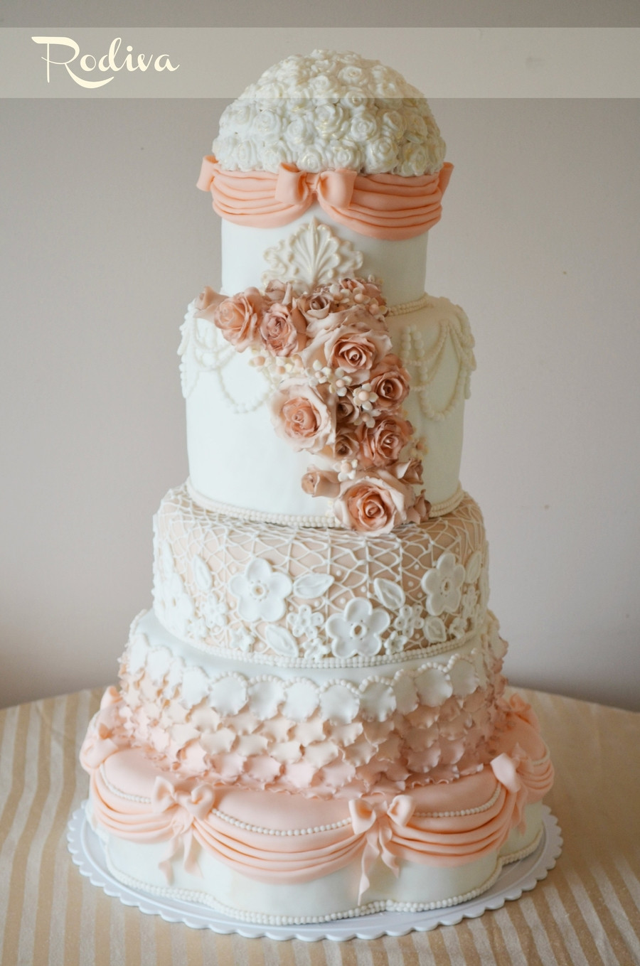 Peach Wedding Cake
 Peach And Cream Wedding Cake CakeCentral