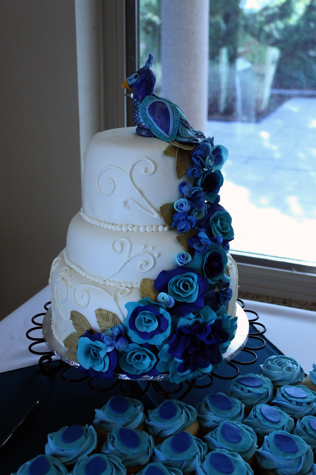 Peacock Wedding Cakes
 Layers of Love Peacock wedding cake