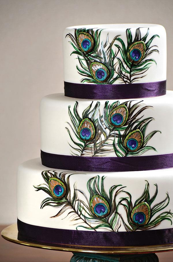 Peacock Wedding Cakes
 Peacock Theme Wedding Color Palette & Ideas