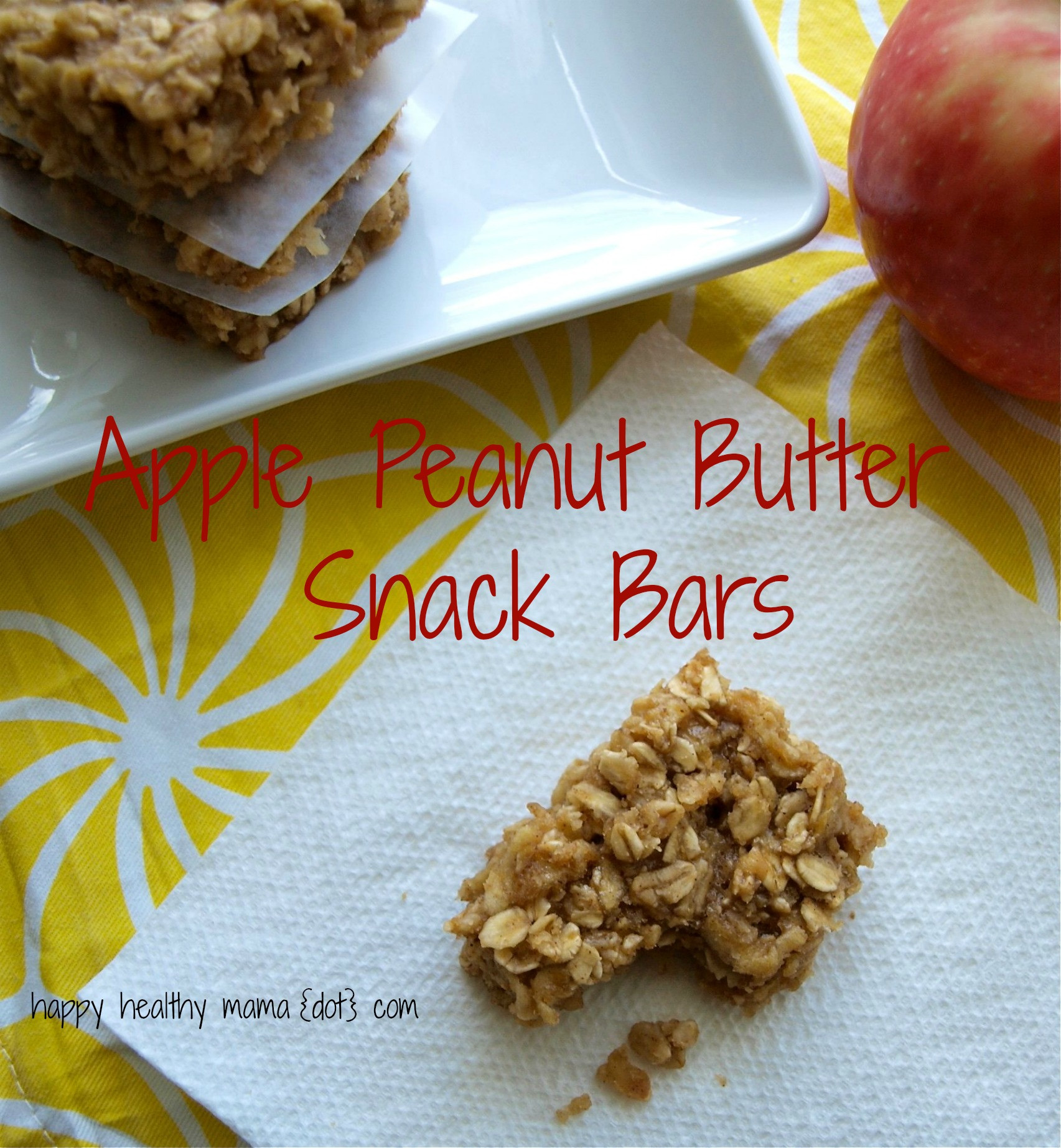 Peanut Butter Healthy Snacks
 Apple peanut butter snack bars Happy Healthy Mama