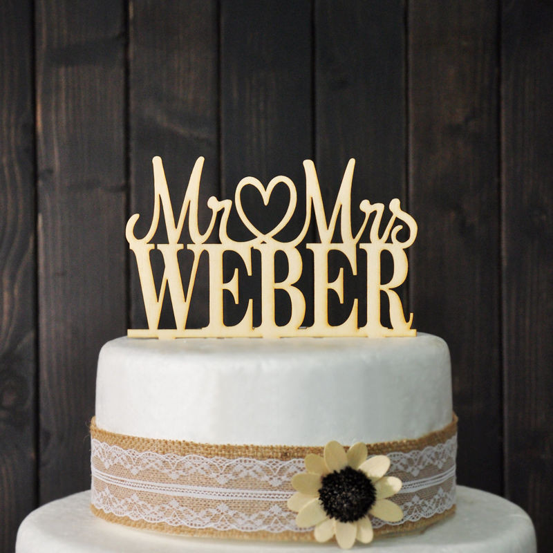 Personalized Cake Toppers For Wedding Cakes
 Custom Wedding Cake Topper Mr & Mrs Personalized Cake