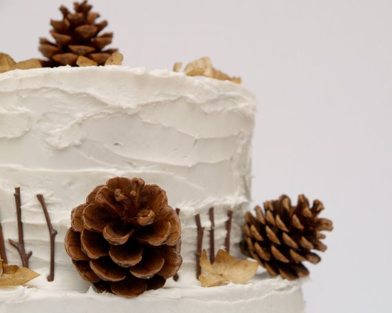 Pine Cone Wedding Cakes
 Items similar to Pine Cone Cake Topper Decorations for