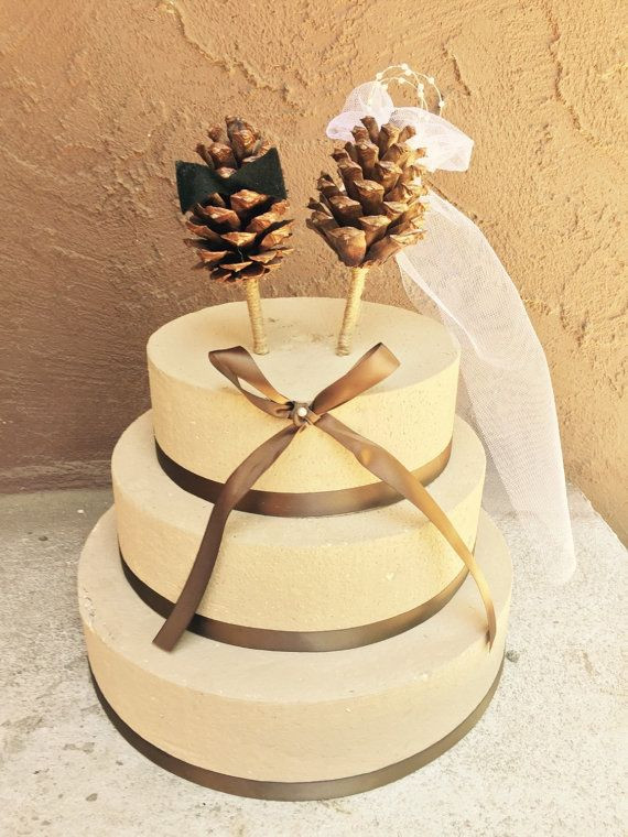 Pine Cone Wedding Cakes
 Pine Cone Wedding Cake Topper Winter Wedding Cake Topper