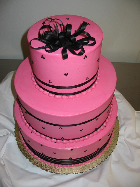 Pink And Black Wedding Cakes
 Pink and Black Wedding Cake