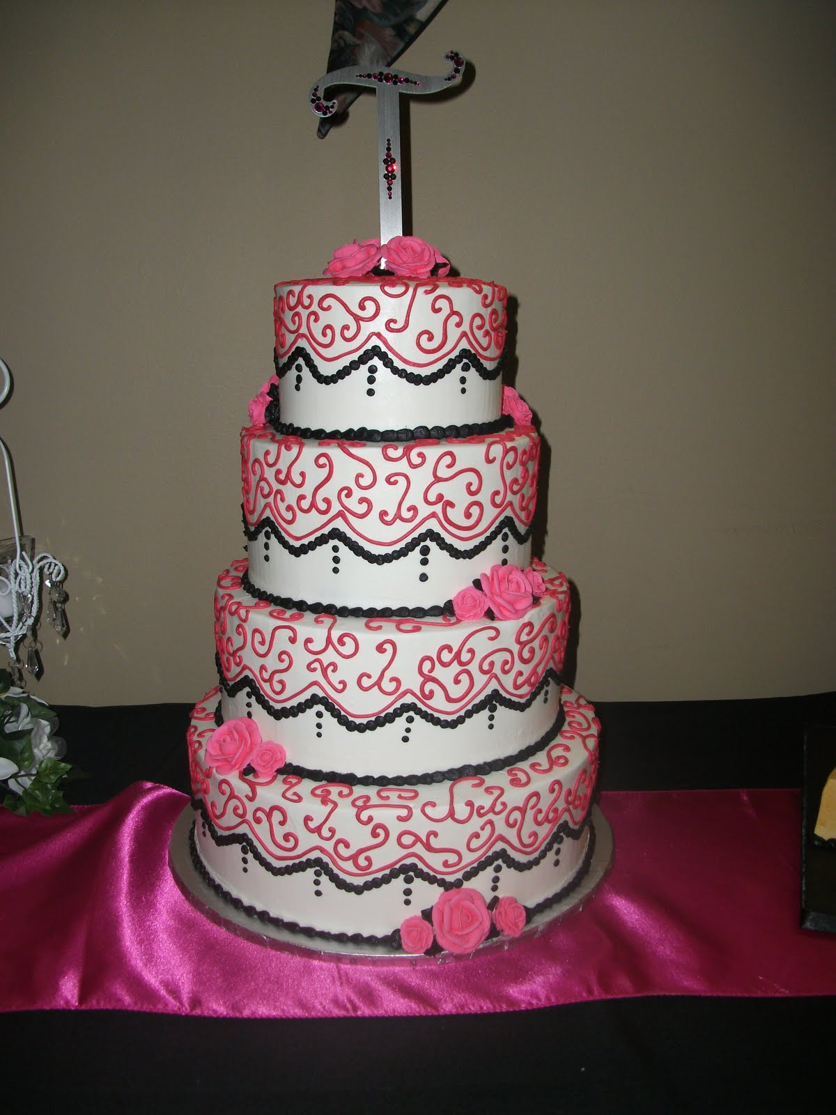 Pink And Black Wedding Cakes
 Indy Cakes Fun Colors