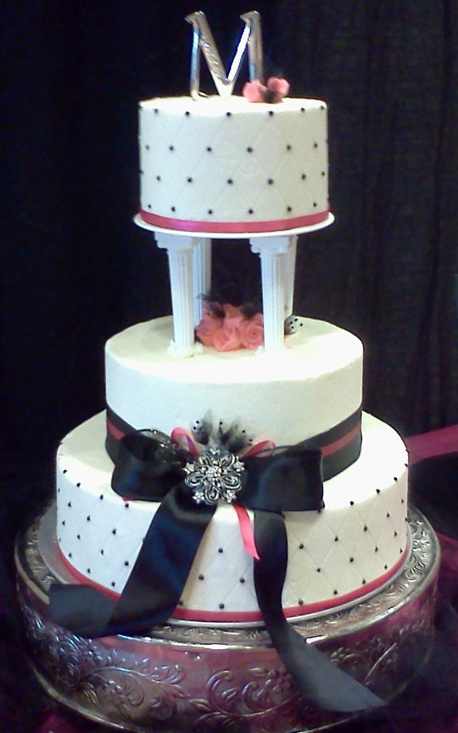 Pink And Black Wedding Cakes
 Pink And Black Wedding Cake CakeCentral
