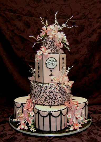 Pink And Black Wedding Cakes
 Wedding Cakes Elegant Black and Pink Wedding Cakes