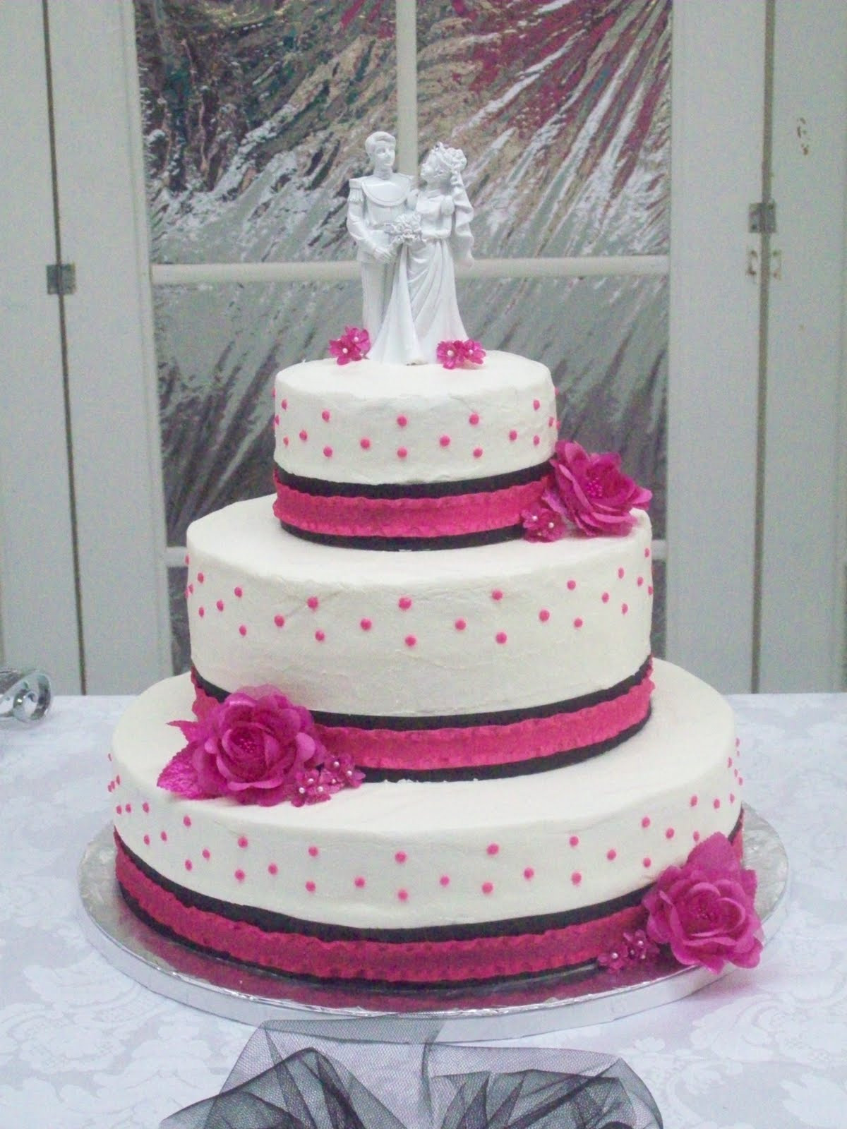 Pink And Black Wedding Cakes
 BB Cakes Hot pink and black wedding cake