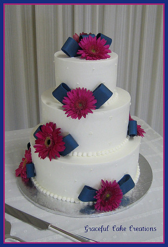 Pink And Blue Wedding Cakes
 Navy Blue and Pink Wedding cake Grace Tari