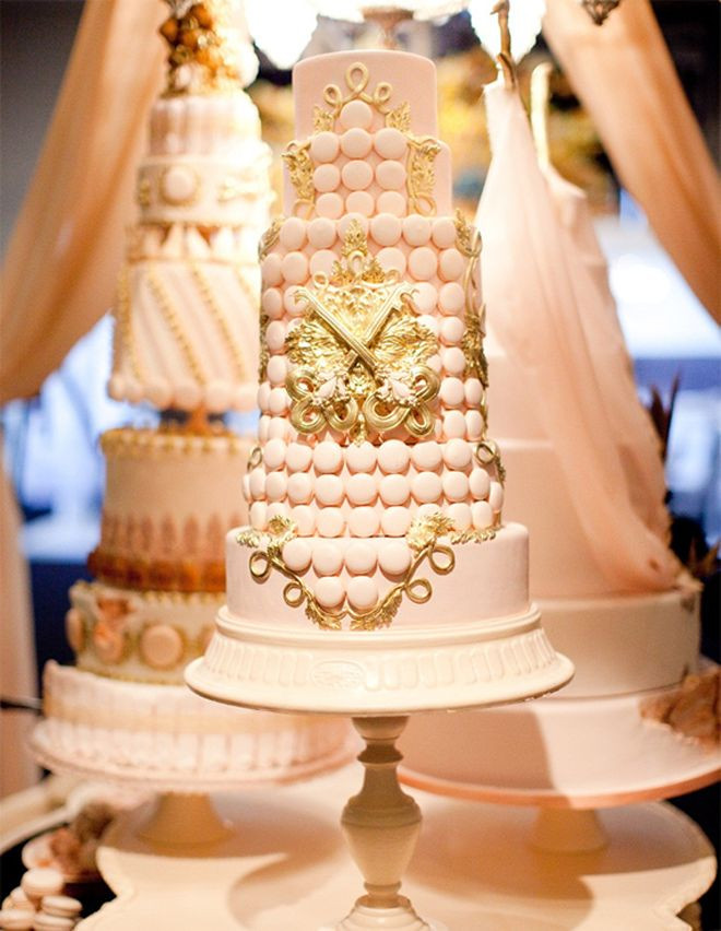 Pink And Gold Wedding Cakes
 Pink and gold wedding cakes