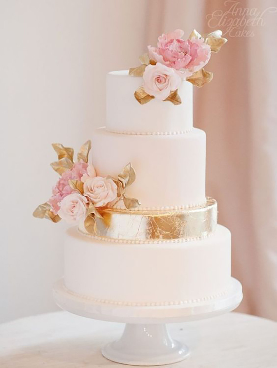 Pink And Gold Wedding Cakes
 Pink Wedding Cakes