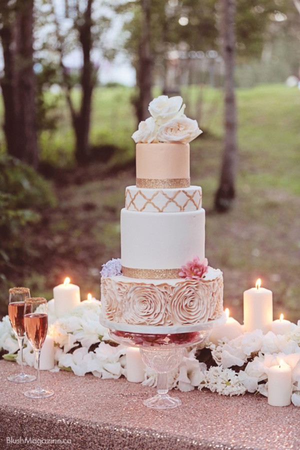 Pink And Gold Wedding Cakes
 28 Inspirational Pink Wedding Cake Ideas