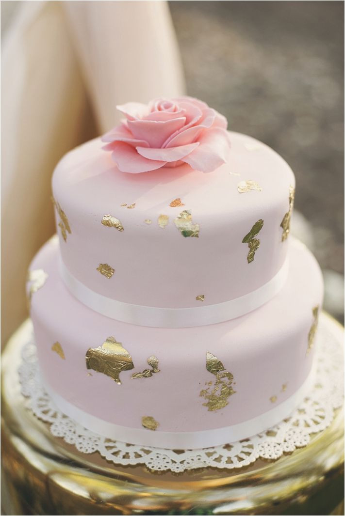 Pink And Gold Wedding Cakes
 Gold & Pink Wedding Cake Fab Mood