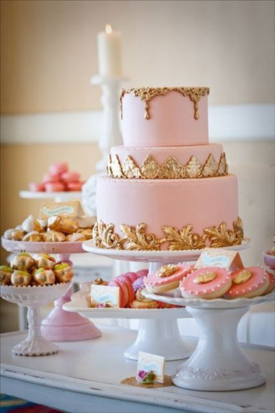 Pink And Gold Wedding Cakes
 Wedding Cakes Pastel Pink and Gold Wedding Cake