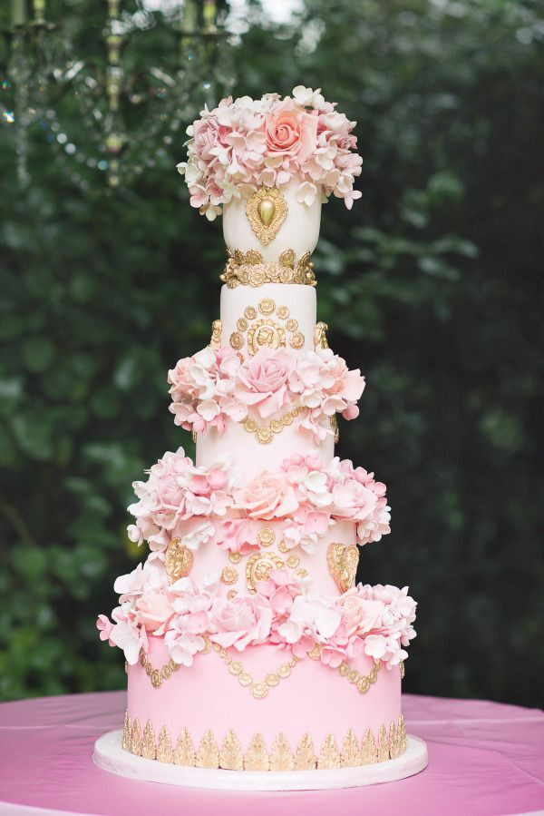 Pink And Gold Wedding Cakes
 30 Gold Wedding Cake Ideas that Sweeten Your Big Day