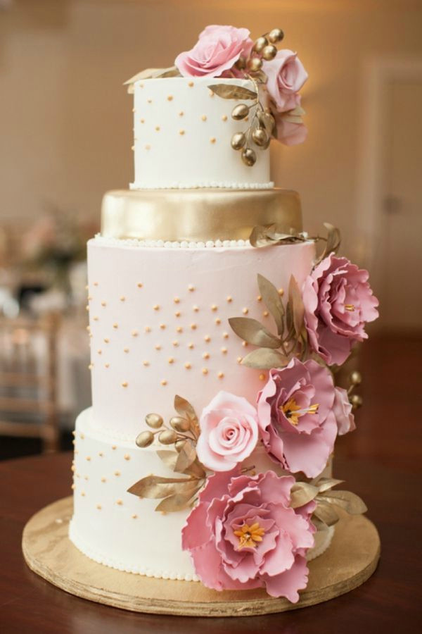 Pink And Gold Wedding Cakes
 28 Inspirational Pink Wedding Cake Ideas