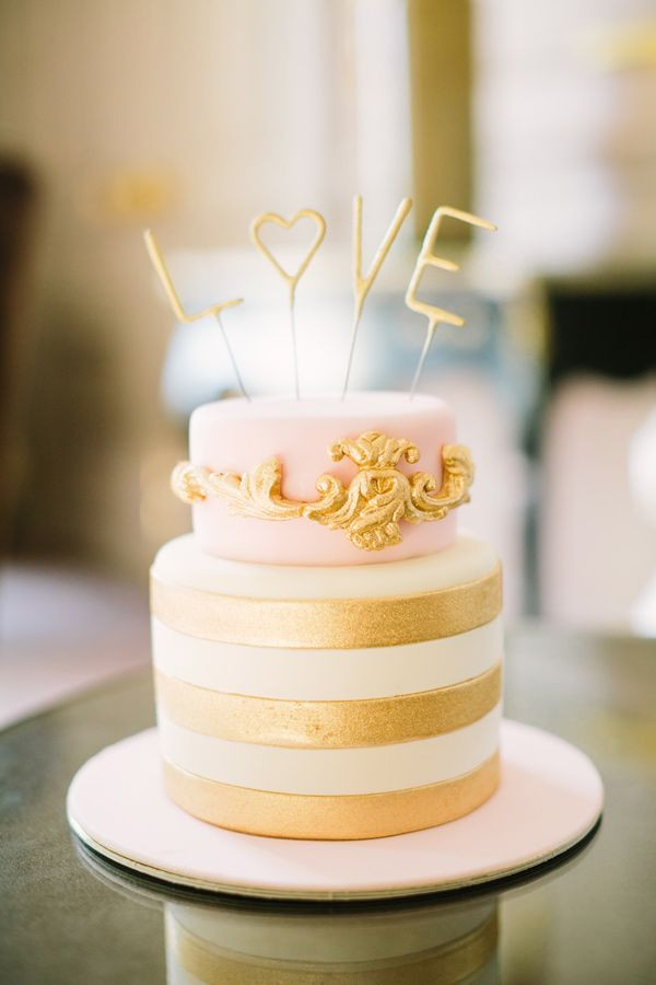 Pink And Gold Wedding Cakes
 Pink and gold wedding cakes