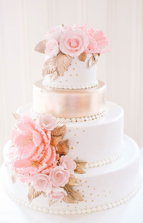 Pink And Gold Wedding Cakes
 40 Romantic Pink and Gold Wedding Color Scheme Ideas