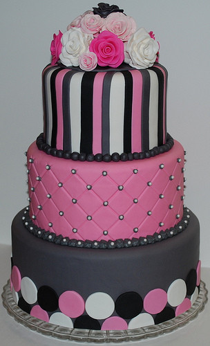 Pink And Grey Wedding Cakes
 Pink and Grey Wedding Cake