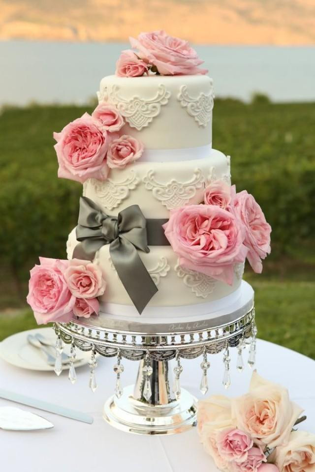 Pink And Grey Wedding Cakes
 Cake Bolos Cakes Weddbook