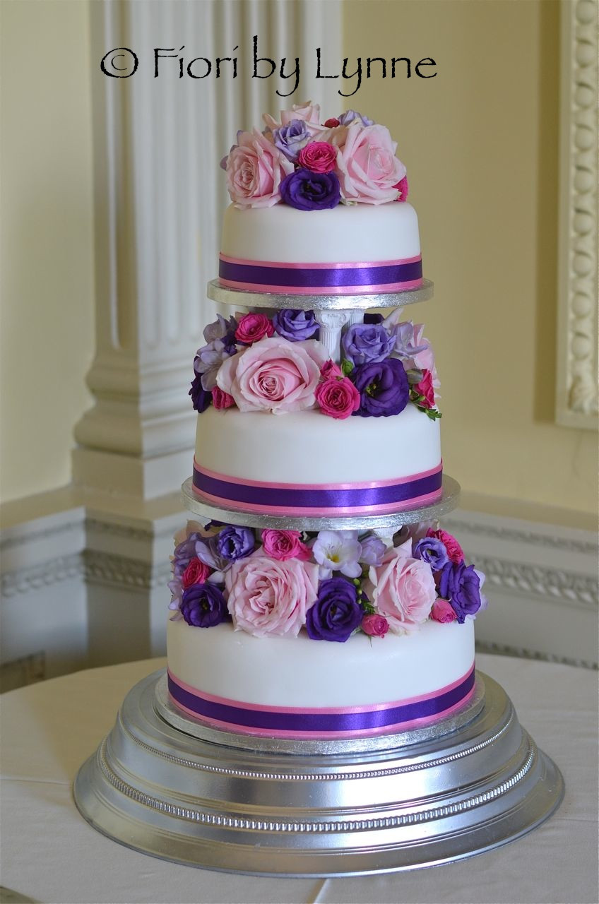 Pink And Purple Wedding Cakes
 Wedding Flowers Blog Pippa s Bright and Beautiful Wedding