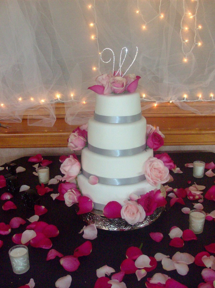 Pink And Silver Wedding Cakes
 Pink and silver wedding cake Wedding