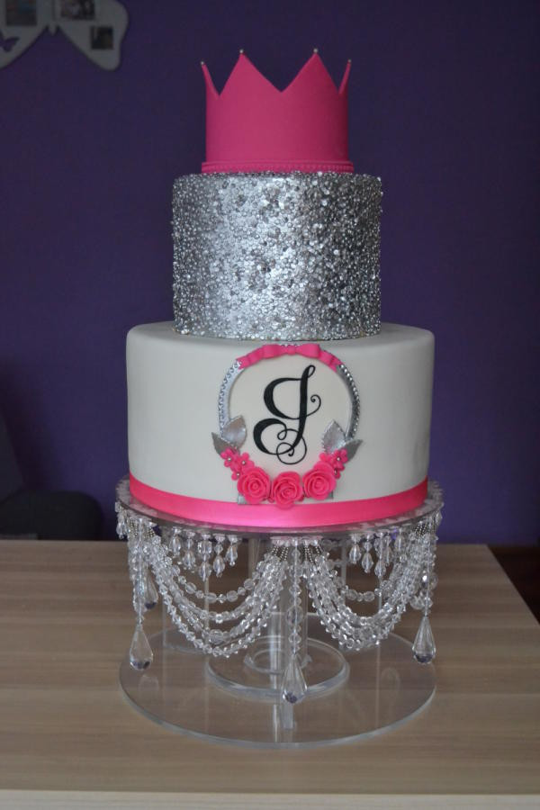 Pink And Silver Wedding Cakes
 Pink and silver princess cake cake by Zaklina CakesDecor