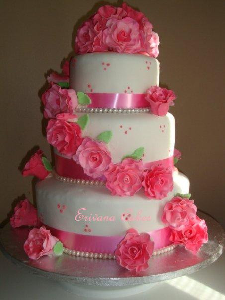 Pink And White Wedding Cake
 Gallery Erivana Cakes