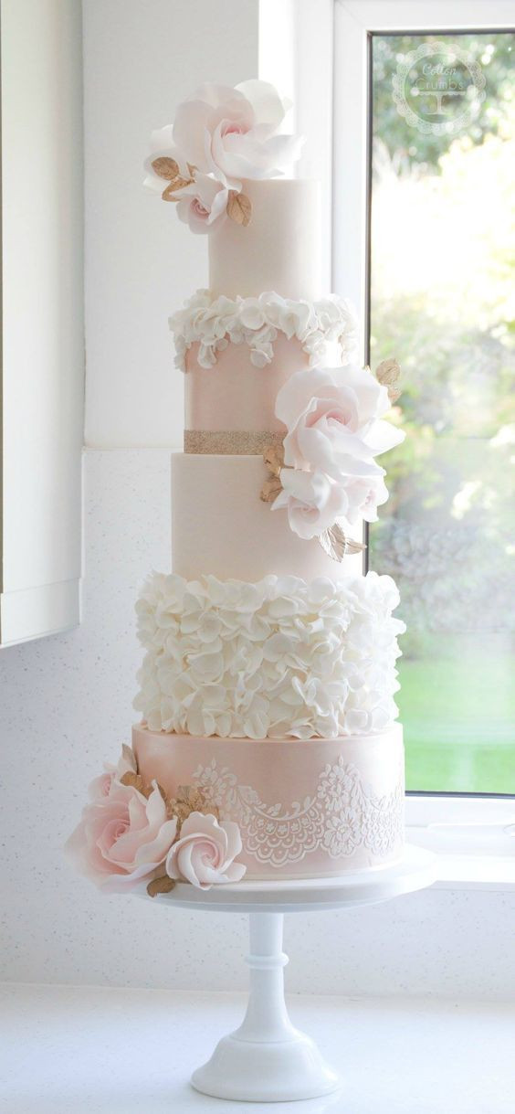 Pink And White Wedding Cakes
 Best 25 Pink wedding cakes ideas on Pinterest