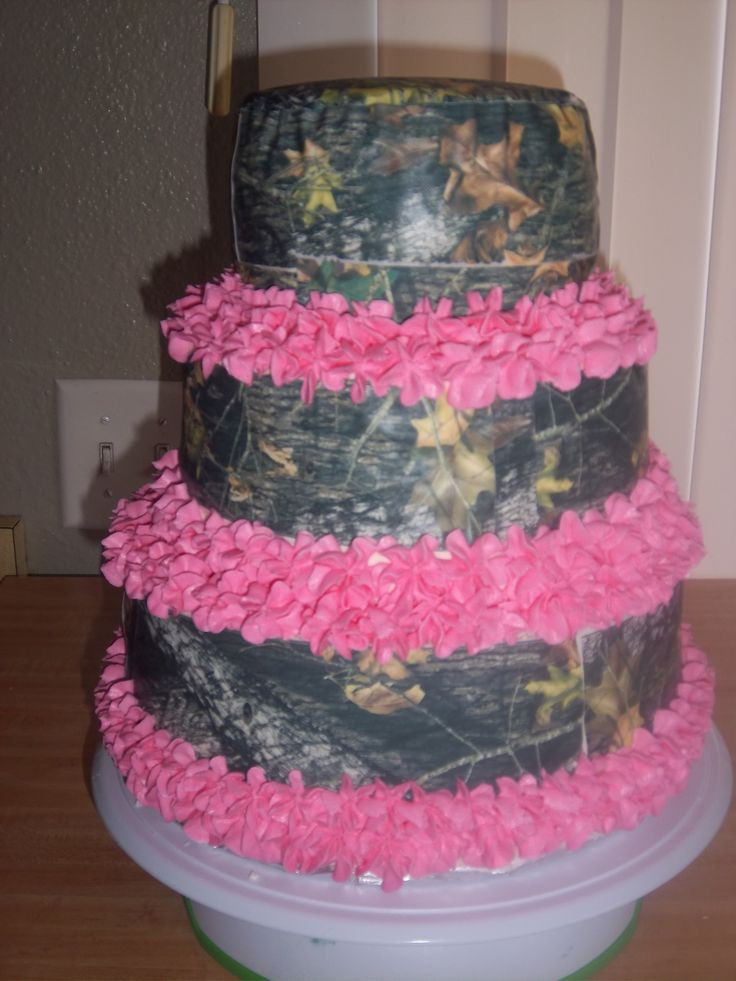 Pink Camo Wedding Cakes
 Mossy Oak and Pink Birthday cake
