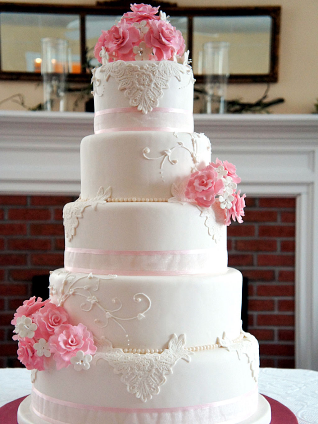 Pink Wedding Cakes
 Wedding Cakes Rhode Island Pink Flower Wedding Cake Cake
