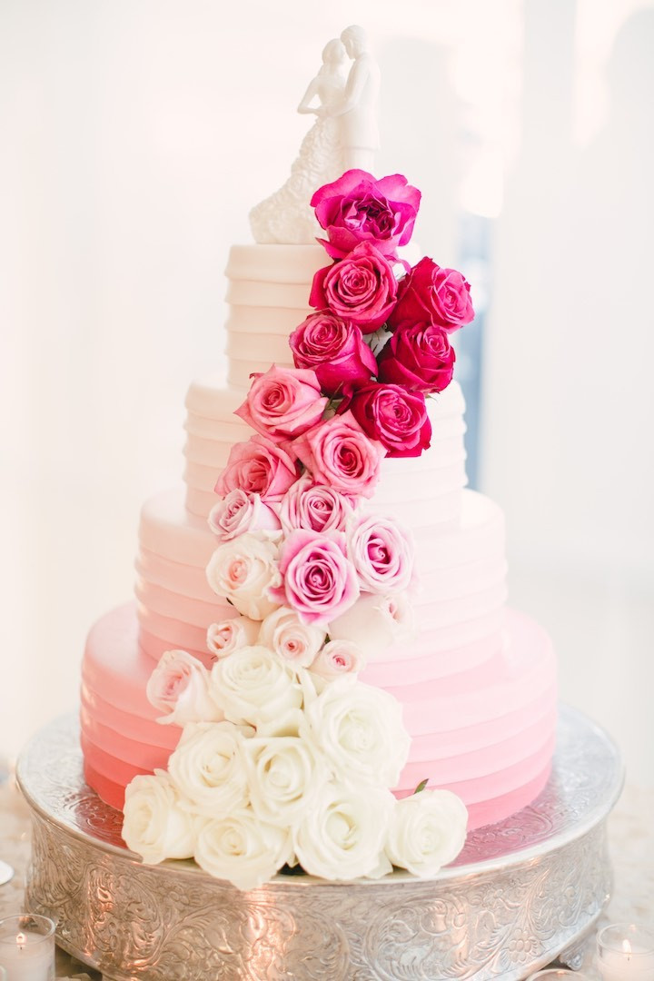 Pink Wedding Cakes
 Romantic Magenta Colored Santa Barbara Wedding MODwedding