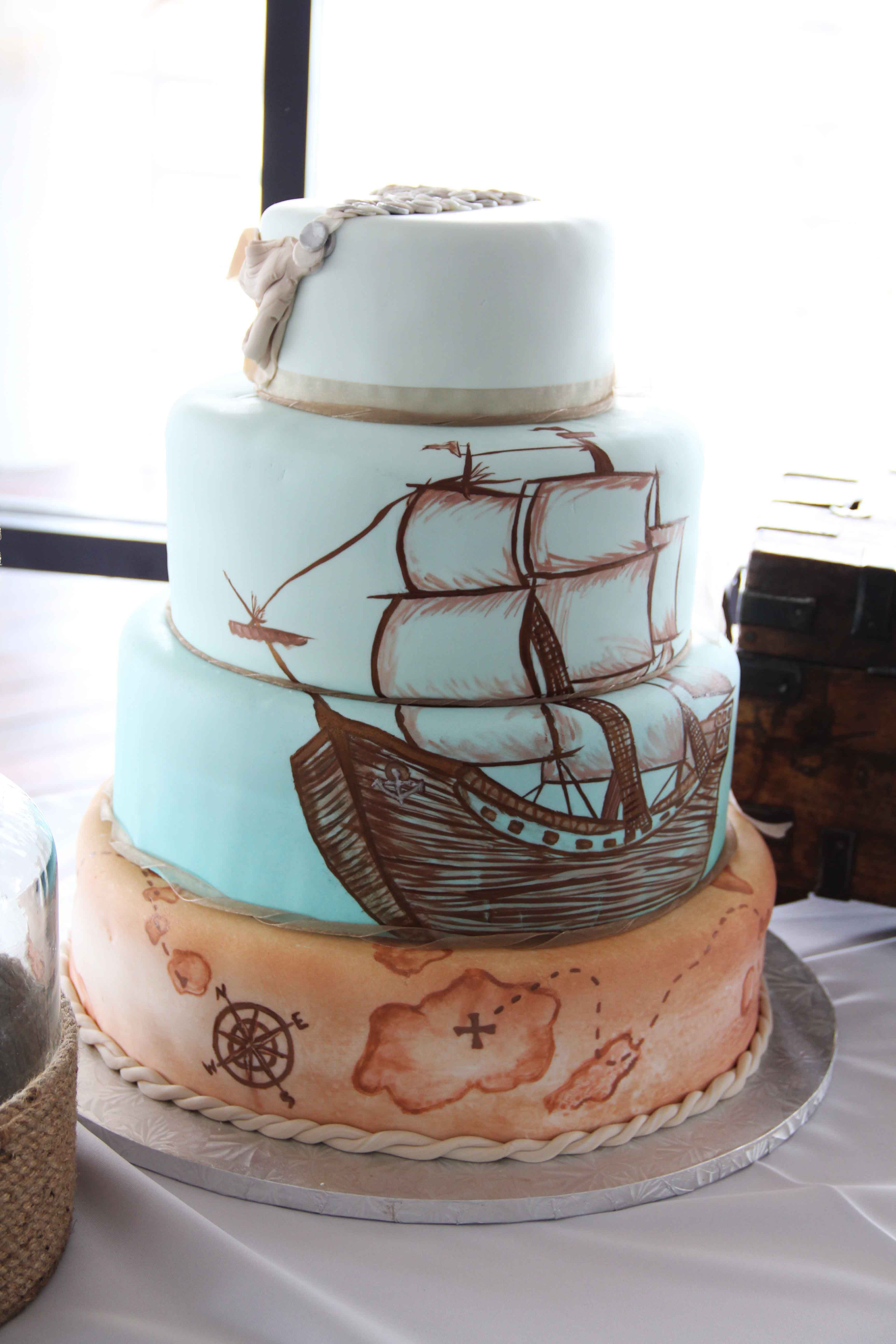 Pirate Wedding Cakes
 pirate ship wedding cake for beach wedding