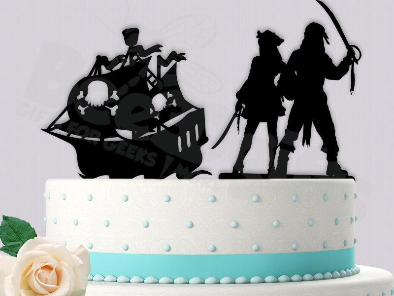 Pirate Wedding Cakes
 Decor Pirate Couple Cake Topper Weddbook