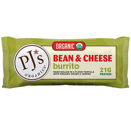 Pjs Organic Burritos
 PJ’s Organics Bean & Cheese premium burrito