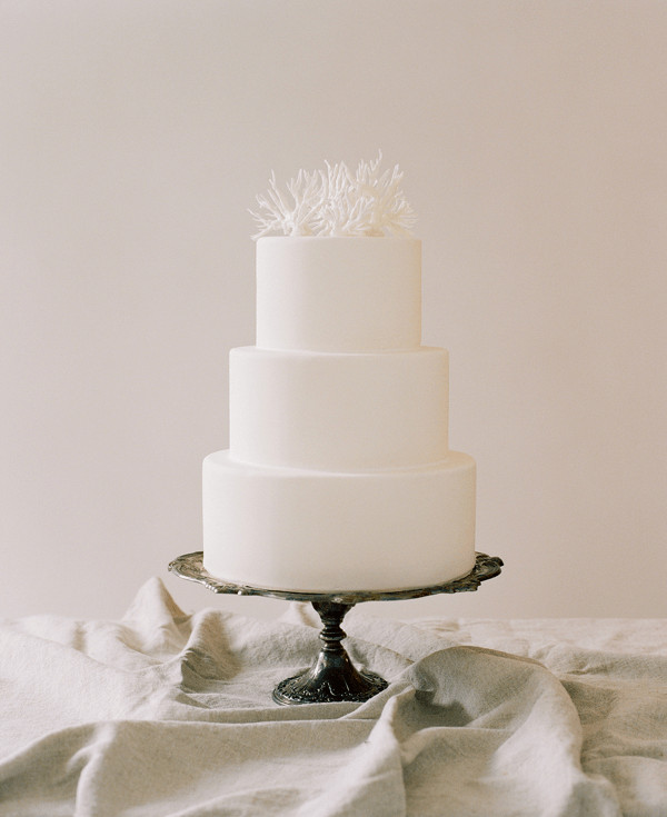 Plain White Wedding Cake
 Simple Wedding Cakes Coral Cake Topper ce Wed