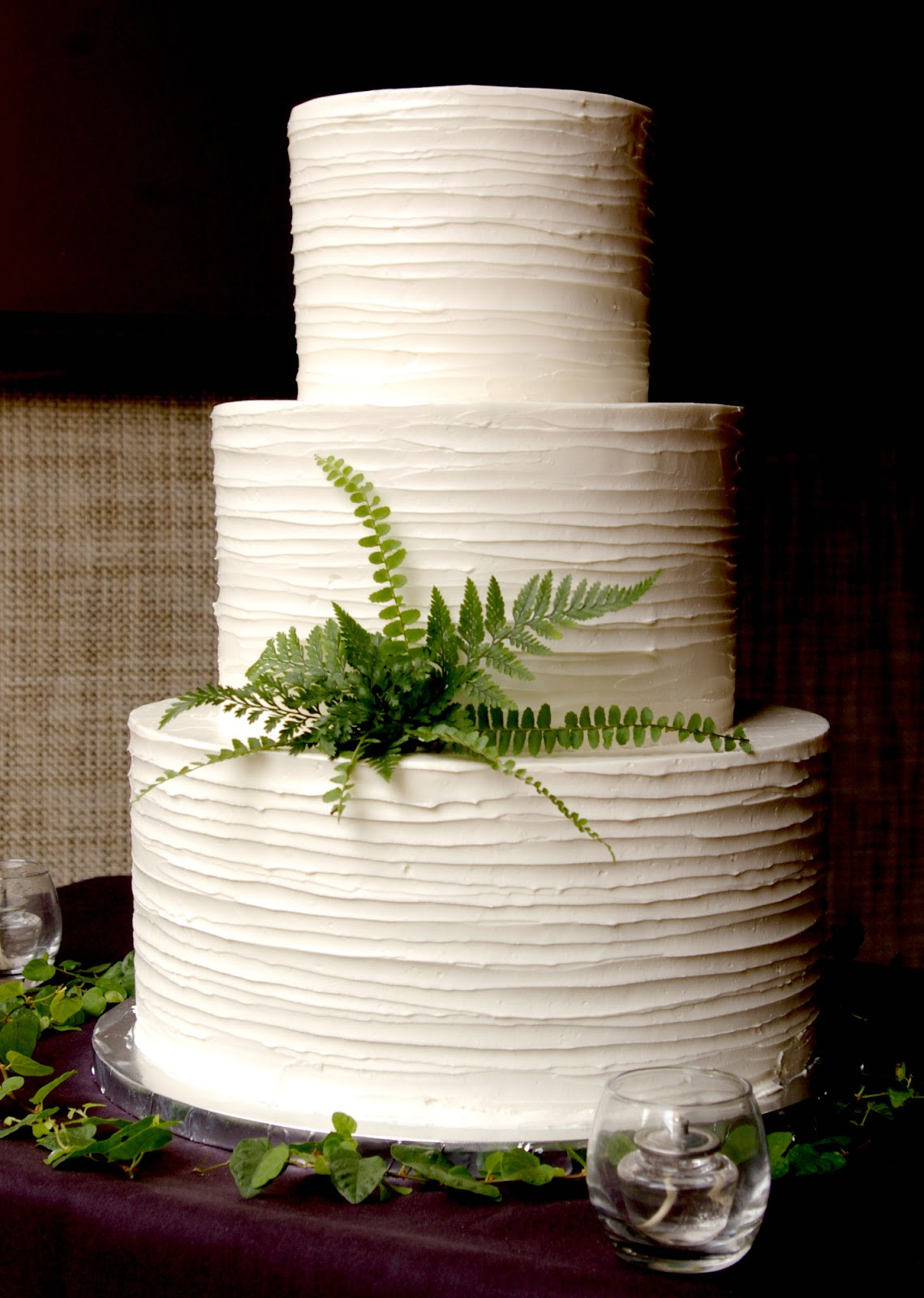 Plain White Wedding Cake
 These Peas are Hollow Buttercream Beauties