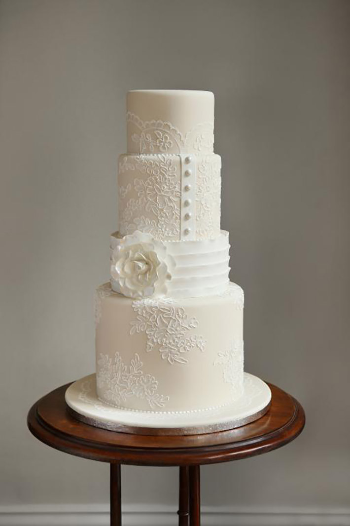 Plain White Wedding Cake
 White Wedding Cakes That Are Anything But Plain