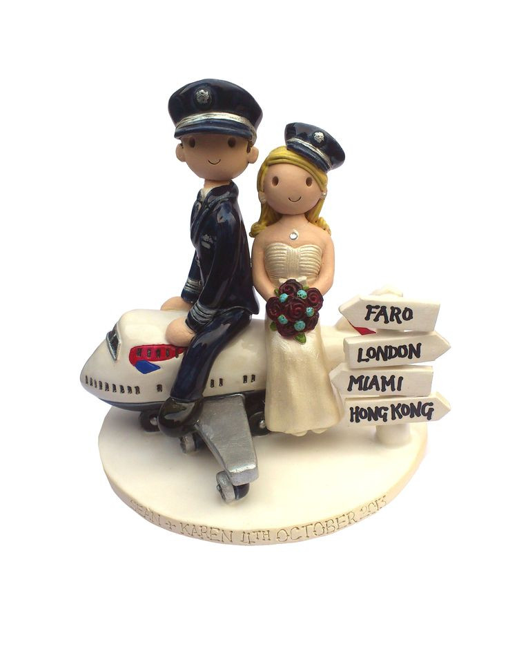 Plane Wedding Cakes
 Pilot wedding cake topper Cake Toppers