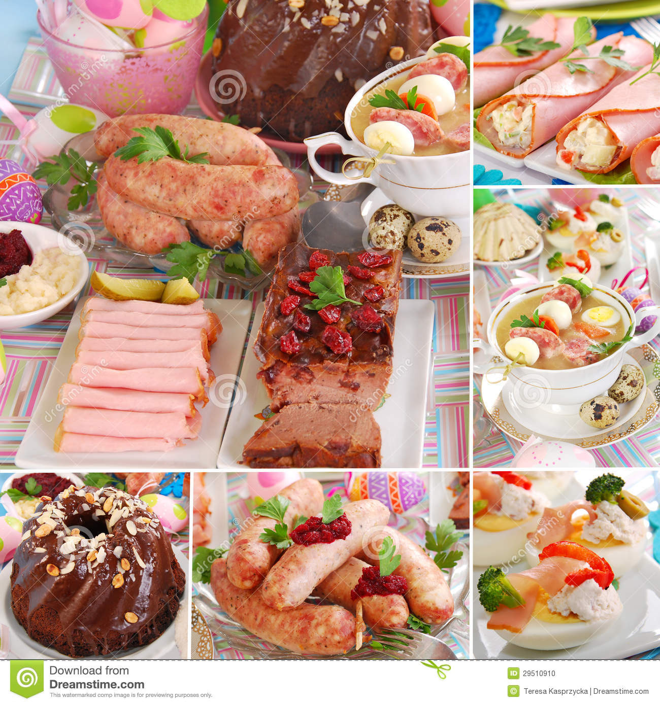 Polish Easter Dinner
 Collage With Traditional Polish Easter Dishes Stock