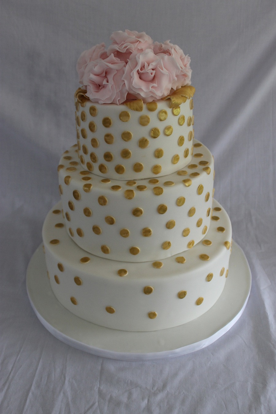 Polka Dot Wedding Cakes
 Gold Polka Dot Wedding Cake CakeCentral