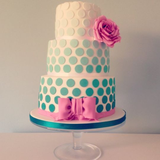 Polka Dots Wedding Cakes
 Ombré Jade Polka Dot Wedding Cake Cake by Samantha