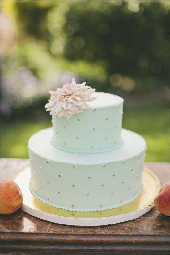 Polka Dots Wedding Cakes
 31 Fresh And Glam Mint And Gold Wedding Ideas Weddingomania