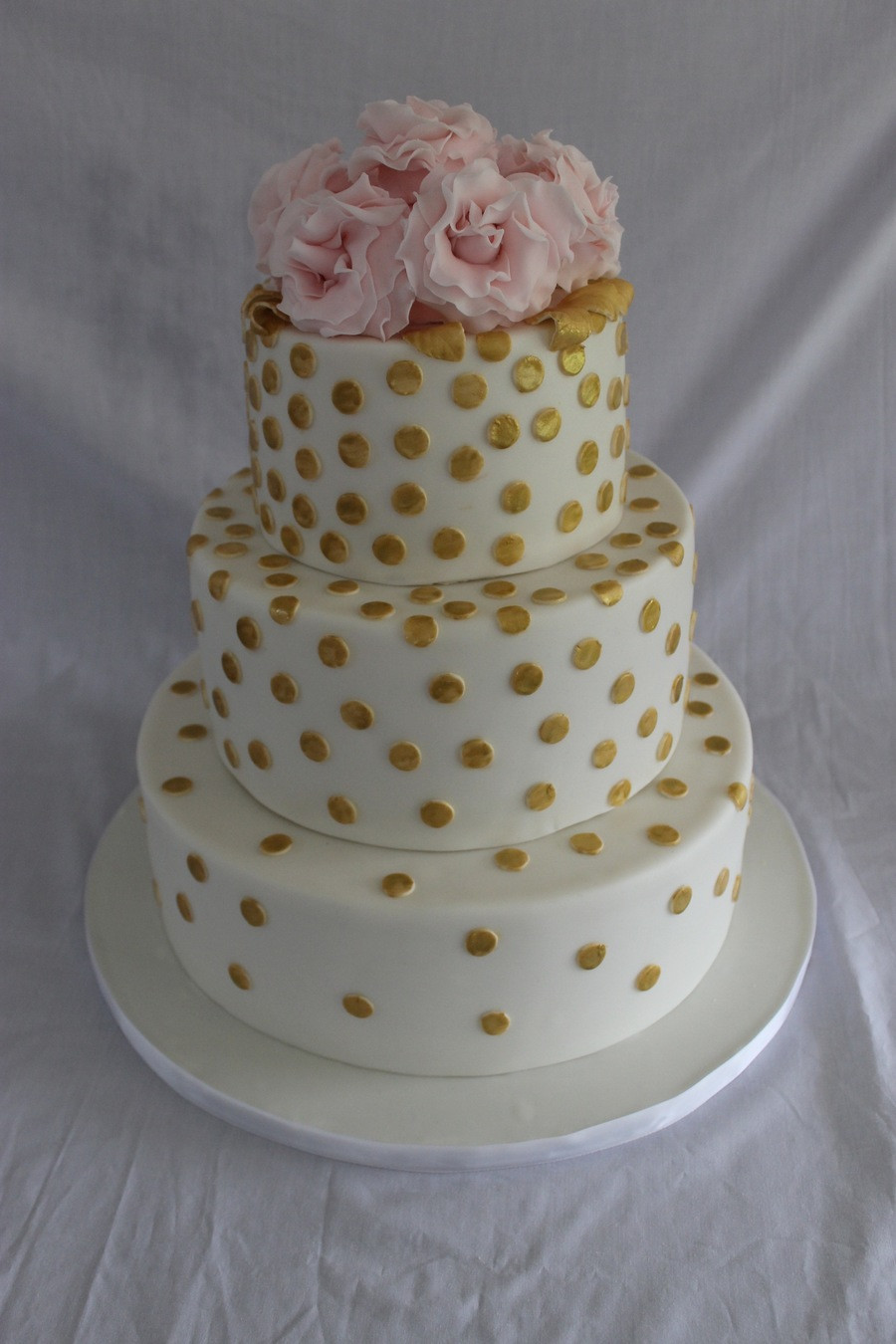 Polka Dotted Wedding Cakes
 Gold Polka Dot Wedding Cake CakeCentral